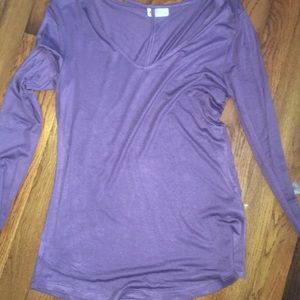 Long sleeve purple shirt with choker neck